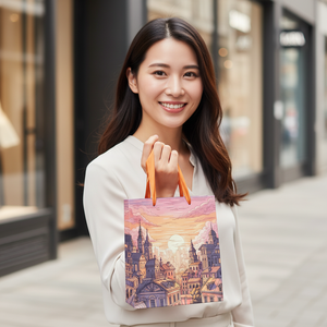 Bolsas de Papel Ecológicas Biodegradables de Diseño de Lujo para Envolver Regalos y Decoración, Logotipo Personalizado en Lámina Dorada, Fábrica en Vietnam - Product Image 5