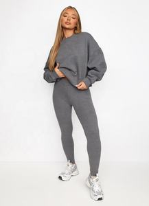 เสื้อกีฬาแขนยาวผ้าฟลีซสำหรับผู้หญิงเสื้อวอร์มคอตัวโคร่งแบบกำหนดเองสำหรับใส่วิ่ง - Product Image 2