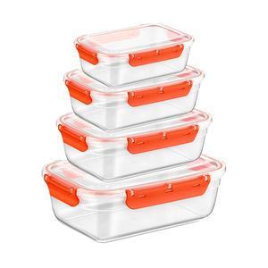 Transparent 4-Colored Rectangular Airtight Eco-Friendly Stackable Durable Silicone Sealing BPA-Free Leak-Proof <b>Plastic</b> <b>Storage</b> - Product Image 4