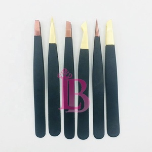 En gros : Pinces à sourcils, Ciseaux à ongles à ressort à pointe dorée, Pinces à cils avec impression sur papier, Ensemble de pinces à logo personnalisé gratuit - Offre Expo de Mars - Product Image 2