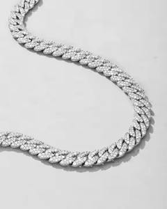 Cadena de eslabones cubanos de Hip Hop con diamantes, joyería de lujo, cadena cubana de diamantes cultivados en laboratorio de corte redondo para hombres - Product Image 6