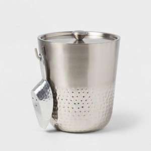 Elegante cubo de hielo de acero inoxidable con almacenamiento de pinzas integrado y lo que lo hace conveniente para servir hielo - Product Image 1