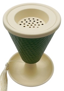 Brûleur à Bakhoor en Verre Martelé Vert Nordique, Base Crème, Pompon Décoratif, Mabkhara, Porte-Encens Oud Arabe pour Maison Moderne, Moyen-Orient - Product Image 3