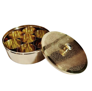 Boîte de Masala en métal doré de haute qualité pour décor de Table à la maison stockage des aliments pots scellés pour biscuits gâteau épices outils d'herbes et d'épices - Product Image 2