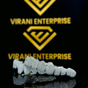 Venta al por mayor personalizado Moissanite Grillz parte superior inferior 925 ajuste Invisible de plata esterlina Iced Grillz joyería Dental Unisex 60 gramos - Product Image 3