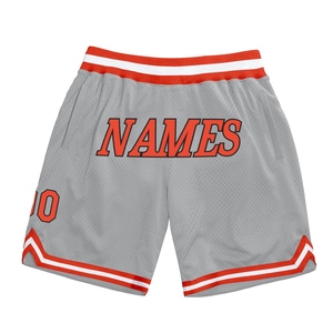 Industrie Direct Engro Sportswear Basketball <b>Shorts</b> Custom Gray Orange-<b>White</b> Authentic Throwback Basketball <b>Shorts</b> - Product Image 1