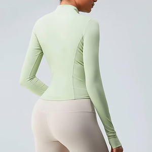 เสื้อแจ็กเก็ตแขนยาวมีซิปสำหรับผู้หญิงน้ำหนักเบาเสื้อเล่นโยคะฟิตเนสใส่วิ่ง - Product Image 3