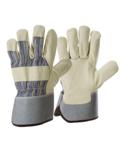 Guantes de seguridad de doble palma de alta calidad para hombres Guantes de aparejo de cuero dividido de vaca Protección de trabajo mecánico cómodo - Product Image 3
