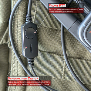 Microphone auriculaire TechSide à fixation sur la tête avec connecteur 1 broche 2,5 mm pour radios bidirectionnelles, compatible avec TS-T3 - Product Image 2