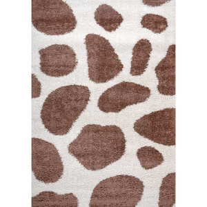 Tapis shaggy Netline Home Moodi Terra Froth - Tapis rectangulaire en peluche fabriqué à la machine, 4 m de large, imprimé animal classique, pour couloir - Product Image 1