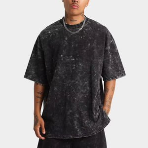 Nouveau T-shirt Homme 2026 – Coupe Boxy Noire Délavée à l'Acide avec Épaules Tombantes et Coutures apparentes – 100% Coton 220g - Product Image 1