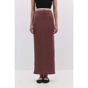 Falda Casual de Satén con Algodón Texturizado y Spandex, Cintura Imperio Natural, Estampado Maxi con Logotipo, Ideal para Fiestas, Verano, No Tejida - Product Image 4