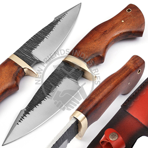 Couteau à lame fixe personnalisable OEM Bear Claw pour la chasse en plein air avec manche de traversin en bois de rose/laiton pour la survie en camping DIY - Product Image 2