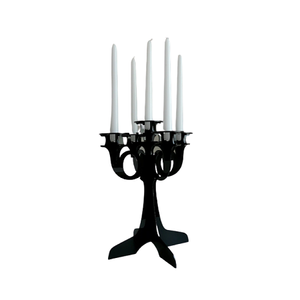 Candélabre de pièce maîtresse de forme personnalisée de conception classique candélabre de couleur noire de fer de meilleure qualité pour l'utilisation de décor de mariage - Product Image 2