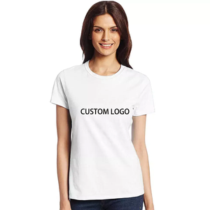 Customizable <b>Women's</b> Breathable Knitted Casual O-Neck <b>T</b>-<b>Shirt</b> with Lace & Embroidery Patches Custom Logo Included - Product Image 3