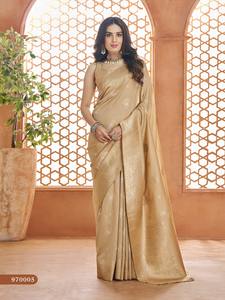 Fête de mariage occasionnelle 100% pure soie douce Banarasi pour les options de vêtements pour femmes indiennes de qualité supérieure du grossiste indien - Product Image 4