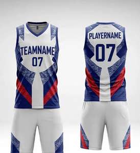 Nouveauté, ensembles de maillots de basket-ball personnalisés et bon marché, vêtements de basket-ball respirants, maillots et shorts de basket-ball en polyester, uniforme pour hommes - Product Image 2