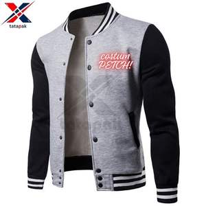 Chaqueta Universitaria de Invierno para Hombre, Resistente al Viento, 100% Algodón, Mangas Regulares, Diseño de Logotipo Bordado Personalizado, Estilo Universitario, de Fábrica - Product Image 1