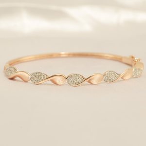 Promise Fine Charm Bracelet con diamantes de laboratorio de corte brillante redondo 14K Gold Charm Party para novia joyería regalo para boda - Product Image 1