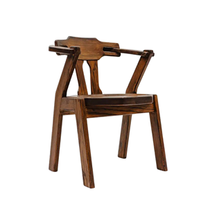 Solid <b>Wood</b> Dining Arm <b>Chair</b> with Curved Backrest for Cafe Restaurant and Home Use - Product Image 2