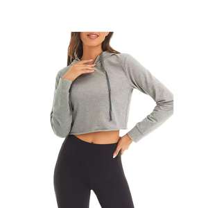 Color Matching Stitchingwoman <b>Tops</b> Fashionable Cropped Short Hoodies Women Hoodies - Product Image 6