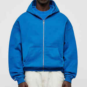 Venta al por mayor personalizado en blanco de los hombres con cremallera Sudadera con capucha logotipo personalizado Puff estampado cárdigans con cremallera de gran tamaño sudaderas con capucha Unisex - Product Image 1