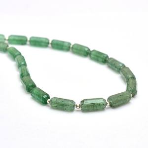 Cuarzo Verde AAA+ de 4x10mm-5x12mm, Tubo Facetado, Briolette, Piedra Semipreciosa Natural de Fresa, Cuentas Cilíndricas para Joyería - Product Image 4