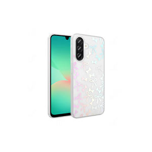 Coque de téléphone de luxe transparente à motifs pour Samsung Galaxy A56 14 Plus, série Zore Folk, design nœud, coque rigide de protection INS - Product Image 1
