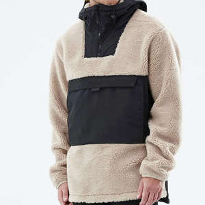 Sudadera con capucha de lana Sherpa de esquí 2025, sudadera de invierno de palangre impermeable de gran tamaño con bolsillo con cremallera, jersey de esquí cálido de peso pesado - Product Image 1