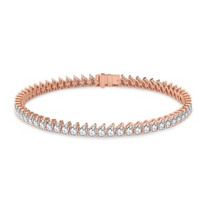 Bracelet tennis intemporel en diamants de laboratoire poire 4 carats, couleur F-G, clarté VS, 65 diamants, or massif 14K, ligne classique étincelante - Product Image 1