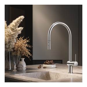 Grifo de Cocina Monomando Moderno Vermont Aquasanit Chrome SCARUB1514CR de Latón con Válvula de Disco Cerámico y Rociador Extraíble - Product Image 2