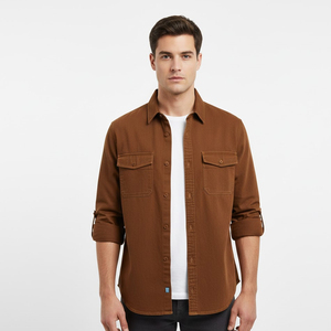 เสื้อเชิ้ตยีนส์ผู้ชายคลาสสิก ผ้าฝ้าย 100% ปกพับ คุณภาพสูง ตัดเย็บตามแฟชั่น ผ้าเนื้อบางเบา ทำด้วยมือ - Product Image 1