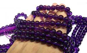 Cuentas Redondas de Amatista Natural de Color Morado, Grado Premium, Certificadas por IGI, Material de Piedra Preciosa Clásica para Joyería, Artesanía y Uso Espiritual - Product Image 3