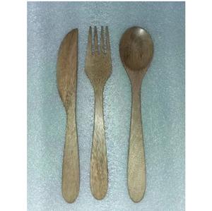Fork Knife and Spoon Mango Wood Enamel Salad Server Set Elegant Home Restaurant Tableware Decoration <b>Flatware</b> for Weddings - Product Image 1