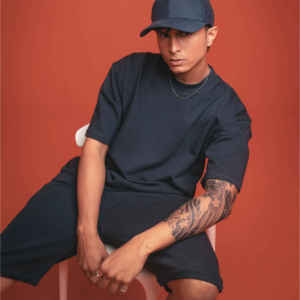 Camiseta gráfica Vintage de gran tamaño personalizada para hombre, 300 gramos, 100% algodón, ropa de calle sólida, ropa de talla grande, ajuste holgado negro - Product Image 2