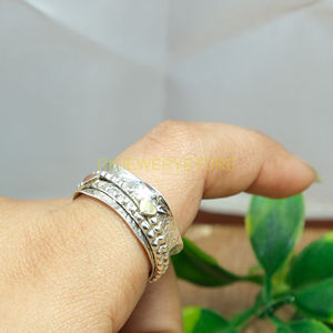 Handmade 925 Sterling Silver <b>Spinner</b> <b>Ring</b> with Dual Heart Design | Meditation & <b>Fidget</b> <b>Ring</b> <b>Fidget</b> Meditation Thumb Band <b>Ring</b> - Product Image 3