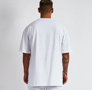 Vente chaude 100% Coton Tricoté Anti-Rides T-Shirt pour Hommes Respirant Streetwear Confortable Fit Casual Blanc Conception Solide - Product Image 3