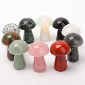 Figurines de champignons en cristal naturel en gros, lisses et polies, artisanat en pierre semi-précieuse, assortiment de cadeaux de décoration Feng Shui pour l'amour - Product Image 6