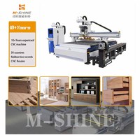 Máquina de Corte CNC de 3000*2100 mm con Eje Rotatorio 3D, Cambiador de Herramientas Lineal ATC, Máquina de Corte CNC para Muebles de Panel