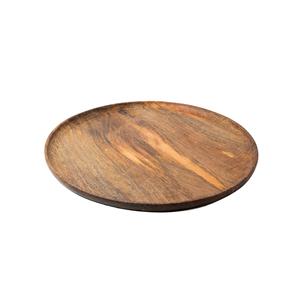 Assiette de présentation en bois massif nature en gros plateau de service de fruits rond en bois d'acacia - Product Image 5