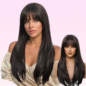 Peluca Sintética Mindy-DWY para Mujer, 24 Pulgadas, Corta, Lisa, Rubia, con Gran Área de Cuero Cabelludo Simulado, Corte en Capas, Sin Pegamento, Realista - Product Image 3