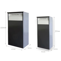 Boîte à colis JH-Mech avec système à clapet et serrure en anthracite avec support, boîte à colis extérieure en acier inoxydable résistant aux intempéries
