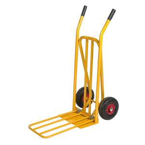 รถเข็นช็อปปิ้งสองล้อสีเหลือง Km106 รถเข็นกระเป๋าเดินทางน้ำหนักเบา - Product Image 1