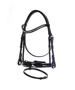 Bride anatomique en cuir verni noir - Product Image 1