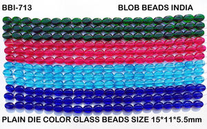 Perles de verre unies artisanales multicolores perles simples en vrac pour Bracelet collier conceptions lampe travail perles de verre unies d'Inde - Product Image 6