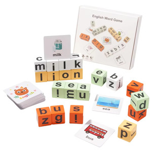Bambini che imparano presto in <span class=keywords><strong>inglese</strong></span> lettera cubo <span class=keywords><strong>puzzle</strong></span> alfabeto educativo cognizione giocattoli per bambini Montessori ortografia giocattolo in legno - Product Image 1