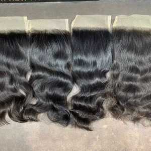 Extensions de cheveux Remy 100% humains bruts indiens 5/5 pour la fermeture de dentelle suisse légère ondulée Afro/Curl Styles paquet de perruque - Product Image 3