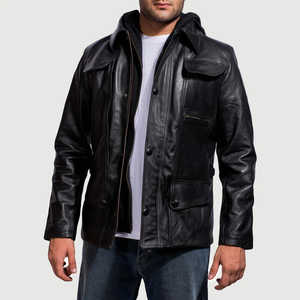 Chaqueta de Invierno para Hombre de Diseño Superior, Cuello Alto, Manga Larga, 100% Cuero de Alta Calidad, Impermeable, Logotipo Personalizable, Razonable - Product Image 3