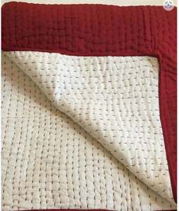 Couverture de lit en coton 100% écologique, moderne, réversible, à motifs floraux, pour toutes les saisons, pour la maison, le mariage, en tissu kantha cousu à la main - Product Image 3