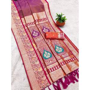 Soft Premium Silk Saree Elegante Ballkleider n mehrere Farben Seiden saree für Freizeit kleidung Vom indischen Großhändler - Product Image 2